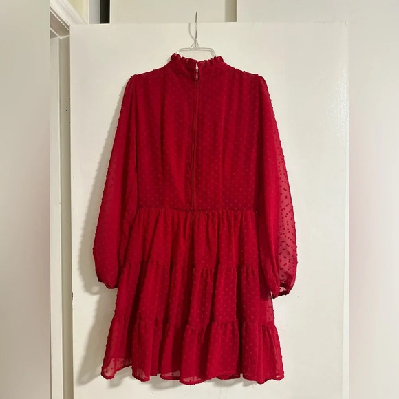 Small Altar'd State Red High Neck Long Sleeve Dress - Picture 2 of 4